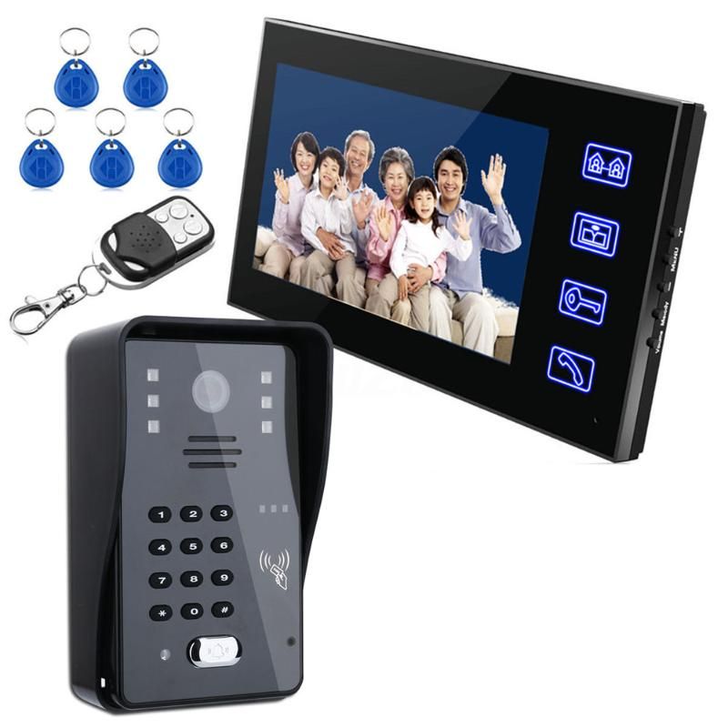 Homsecur 7" TFT Interphone Sonnette Sécur Vidéo avec Déverrouillage en Un Bouton 