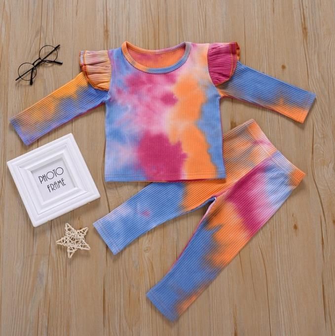 #1 tie dye baby girl clothes set