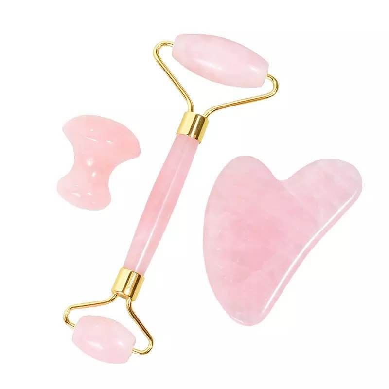 rose quartz roller spa set