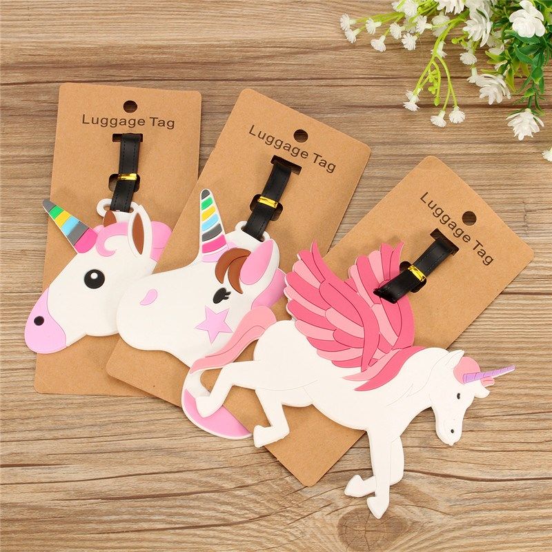 unicorn luggage tag