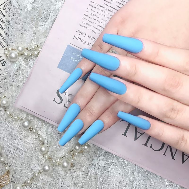 Qualitymatte Faux Nails Nude Ballet Francais Fake Fake Cafe Cercin Long Bouffon Reutilisable Appuyez Sur Nails Manucure Avec Des Outils A Ongles De Colle Du 24 44 Dhgate