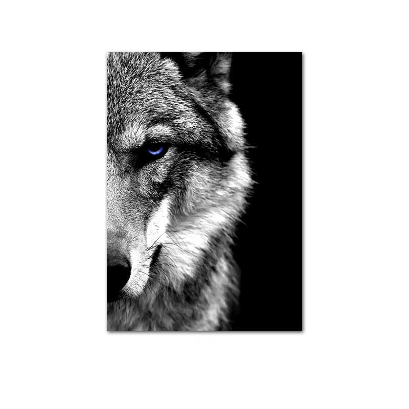 Wolf Head Animal Poster Abstract Nordic Art Canvas Print Creative Wall Picture