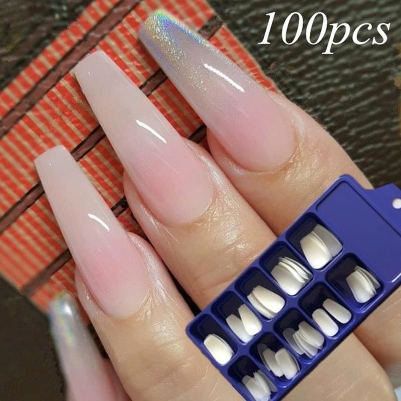 Color Women 100pcs Natural Color French False Nail Tips Artificial Fake  Nails Art Acrylic Manicure Tools hot sale