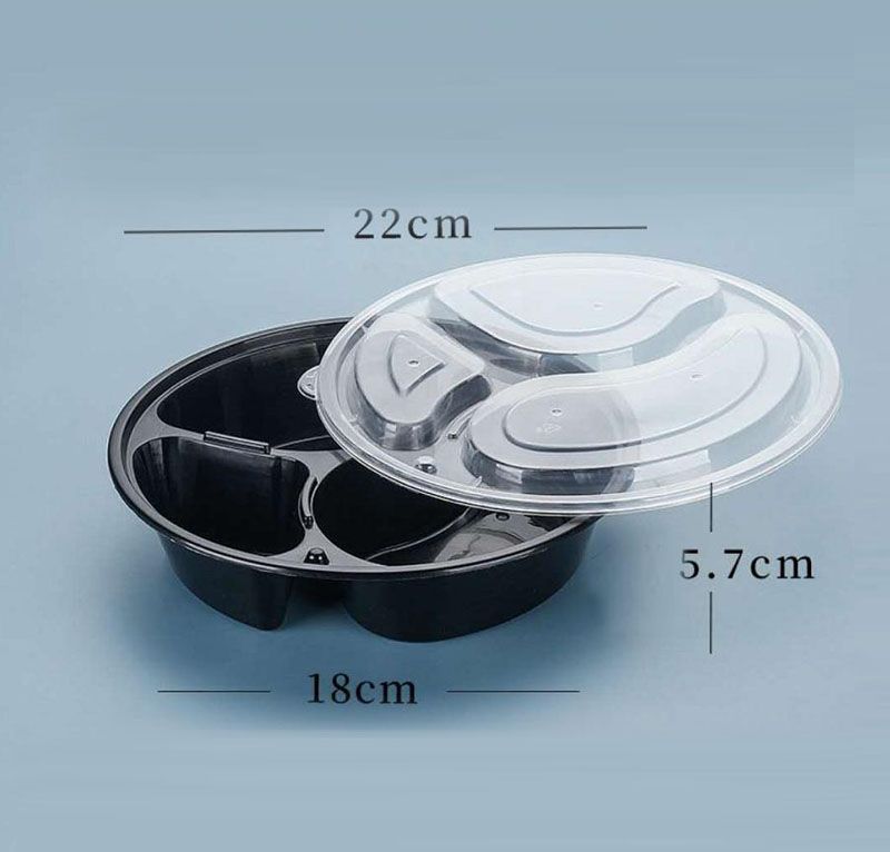 3 Compartments for round black