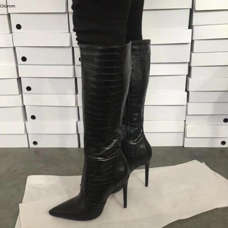 black heeled boots size 5