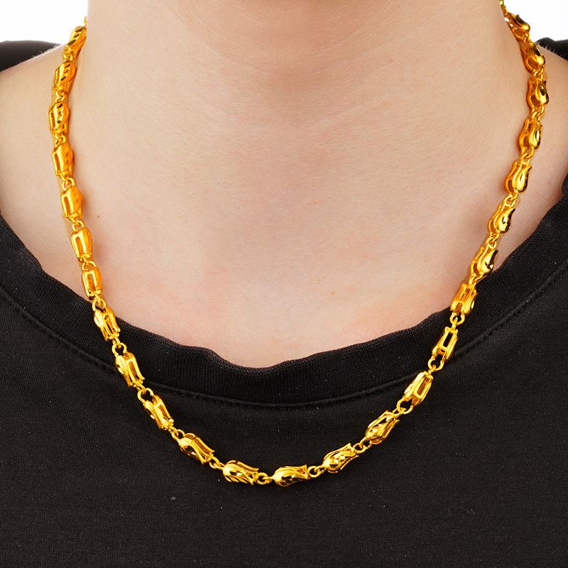 Cadenas De Primera Calidad 24k Cadena De Oro Collares Para Hombres Joyería Nunca Se Change Chiang Necklace De 48,81 € | DHgate