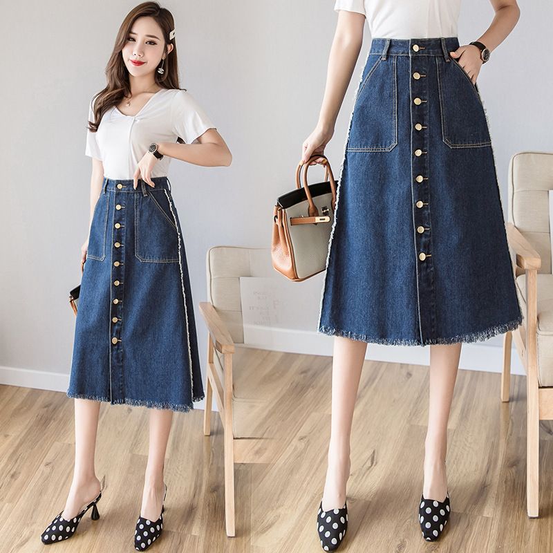 korean fashion denim skirt