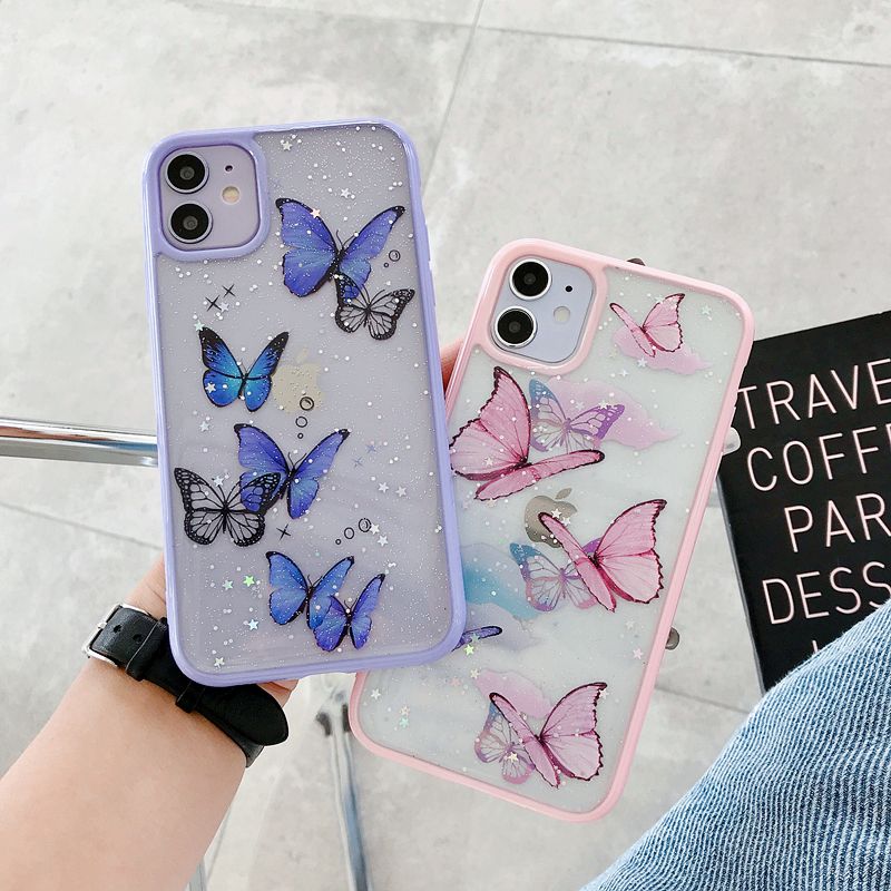 Cute Laser Card Butterfly Phone Case For IPhone 11 Pro Max XS Max XR 8