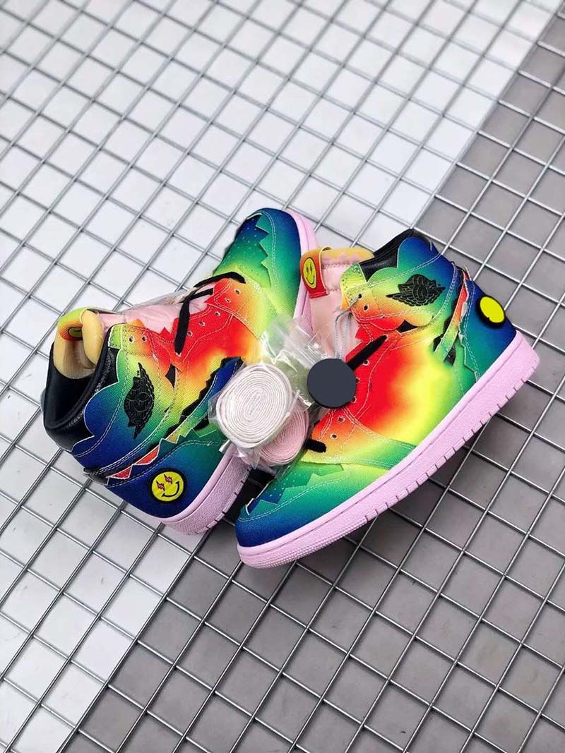 J Balvin X1 Alta OG Multi Color Rosa Espuma Zapatos De Las Mujeres De Los  Hombres