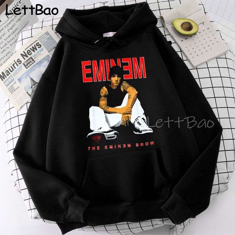 Harajuku Eminem Hoodie Hip Hop Rapper Tumblr Sudaderas Con Sudaderas Ropa de Moda de gran tamaño Mens Streetwear Streetwear Hombres