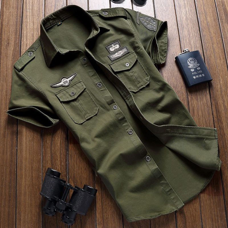 chemise militaire verte