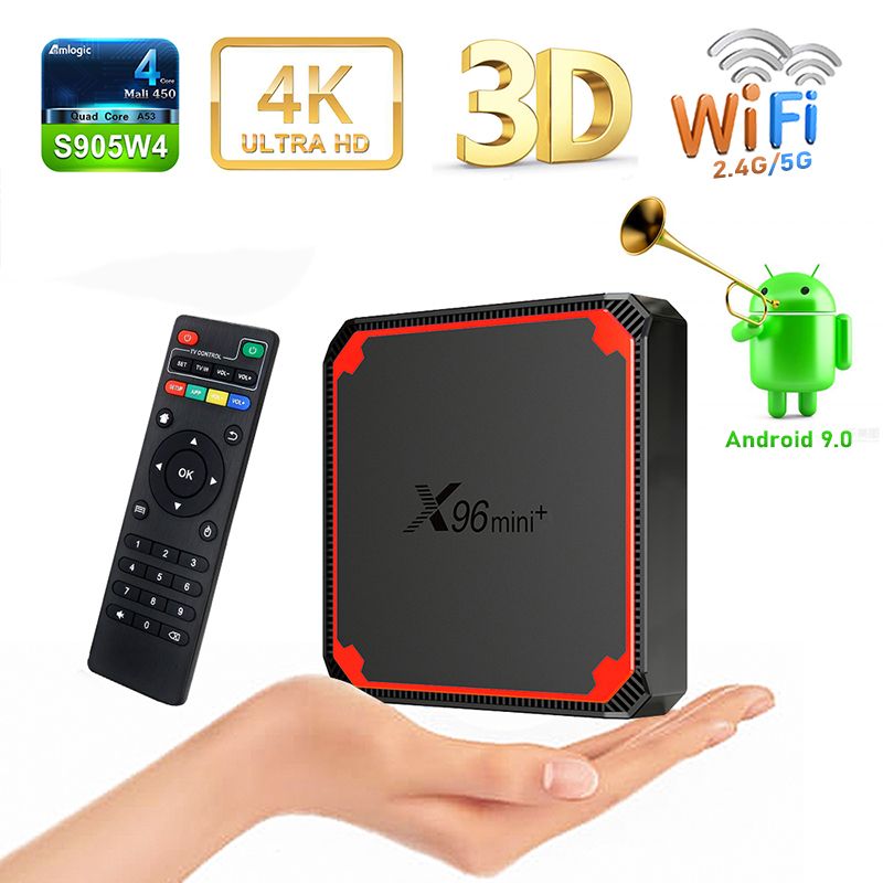 Smart TV Box con Quad Core X96 MINI Android 7.1 TV Box Amlogic S905W 2G RAM 16GB ROM H.265 64 Bit WiFi Bluetooth 4.1 Da Aoxun Android TV Box