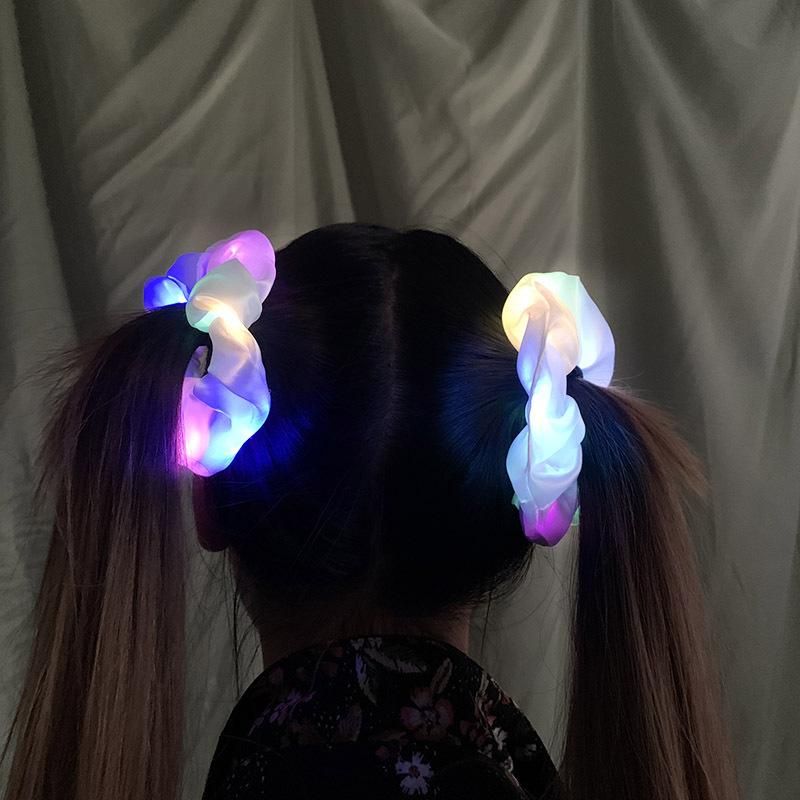 LED Light Elastic Hair Bands Headband Bar Party LED Luminous Ponytail