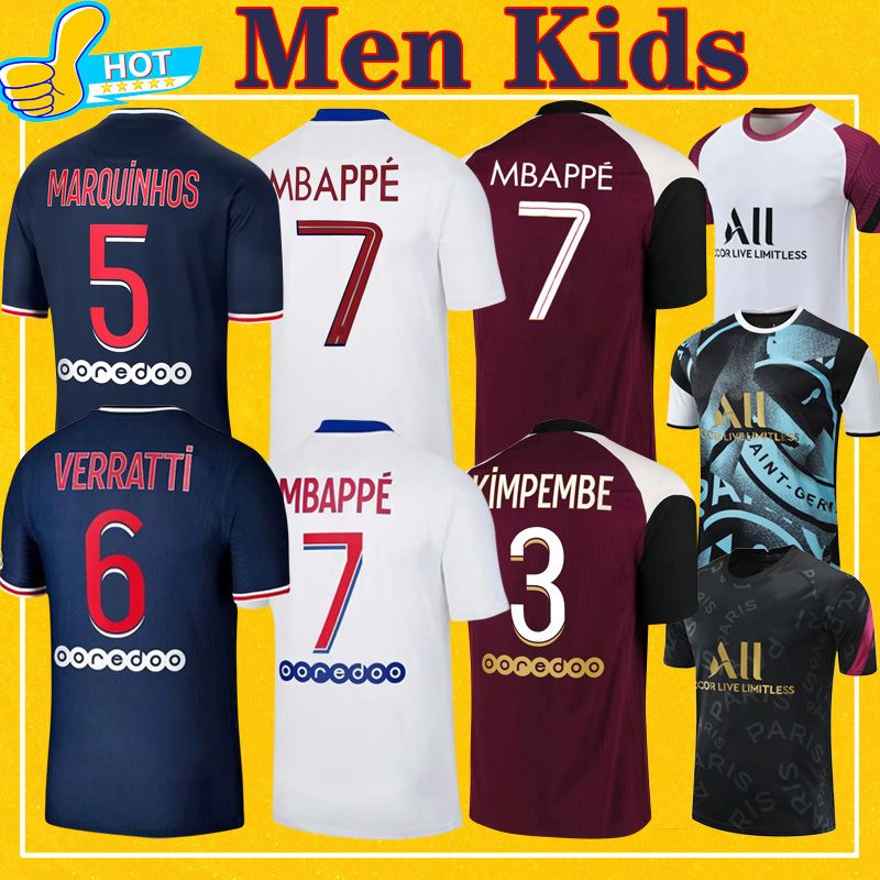 2021 MBAPPE VERRATTI KEAN Soccer Jersey 2020 2021 DI MARIA ...