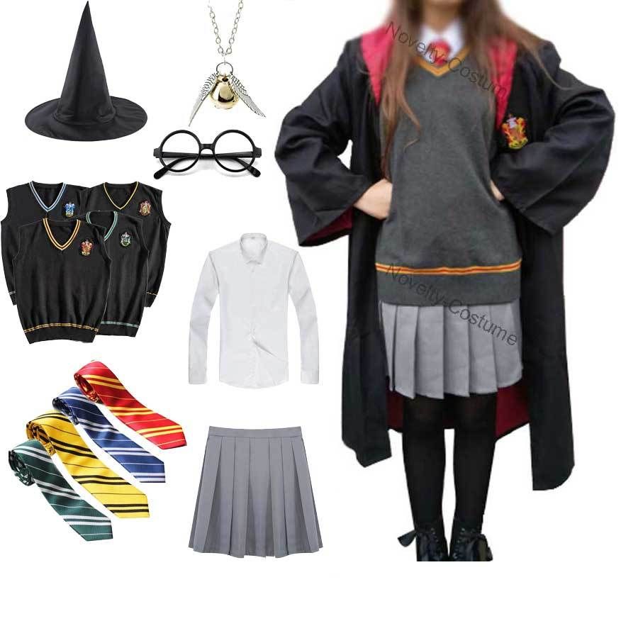 Girls Women Hermione Granger Magic School Robe Skirt Uniform Halloween Costume Unisex Wizard Witch Cosplay Awesome Halloween Costumes Medieval Costumes From Onlyonesun 50 36 Dhgate Com