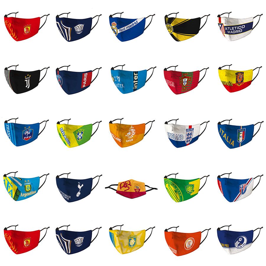 2020 Football Club Ice Silk Soccer Masks Outdoor Riding Sunscreen Printing Dustproof Fashion