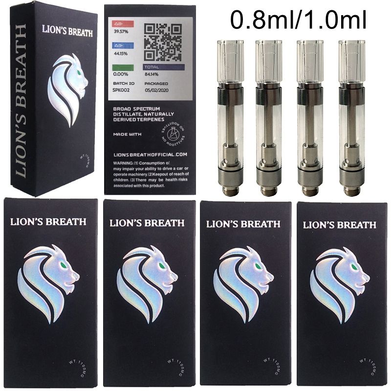 Premium Lions Breath Vape Cartridges Packaging 0.8ml 1.0ml Ceramic