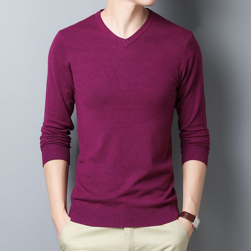 Purple Red V Neck