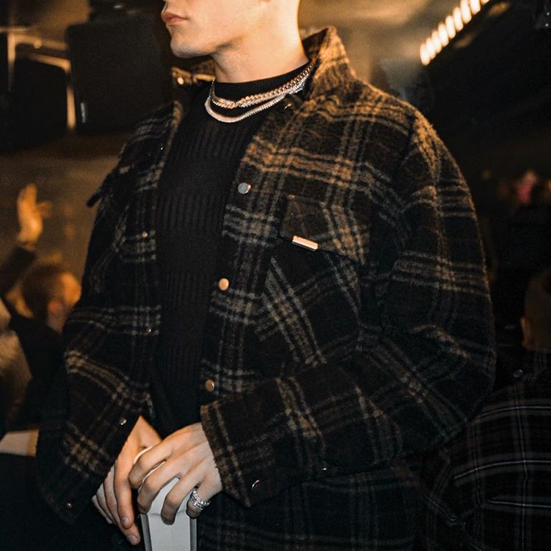 Represent tartan wool overshirt Clearance