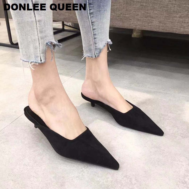 Leopard Pointed Toe Mules Womens Slip On Outdoor Ballerina