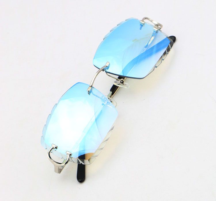 silver blue mirror lens