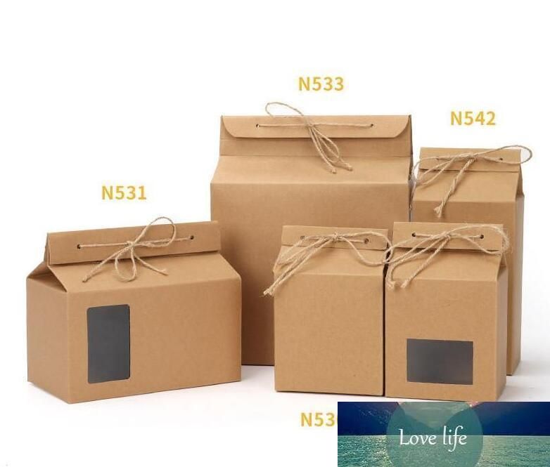 Acheter Pas Cher The Emballage En Carton Kraft Sac En Papier Fenetre Transparente Boite Pour Gateau Biscuit De Stockage Des Aliments Permanent Du 0 8 Fr Dhgate