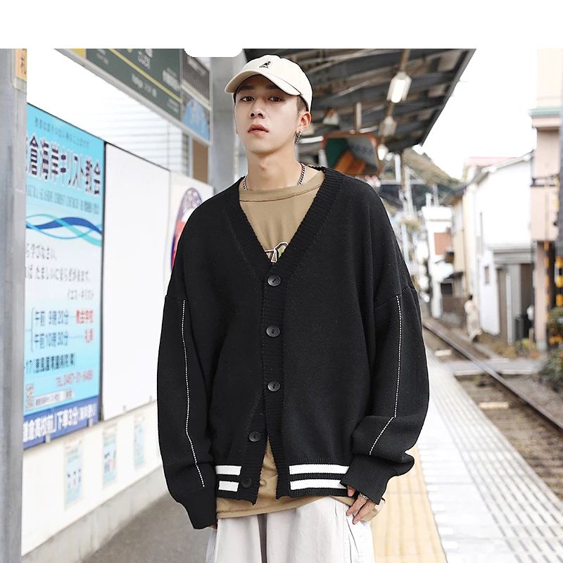 black cardigan outfit mens