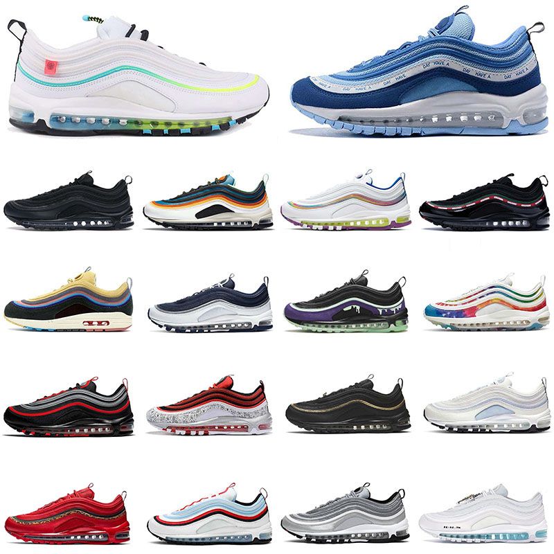 Acheter 2020 Nike Air Max 97 OG Chaussures De Course Hommes Femmes Tennis South Beach Blanc Japon Gymnase Rouge Voile Rose Brillant Citron Jaune Livraison Gratuite Hors Maxes 45 De 24,41 €