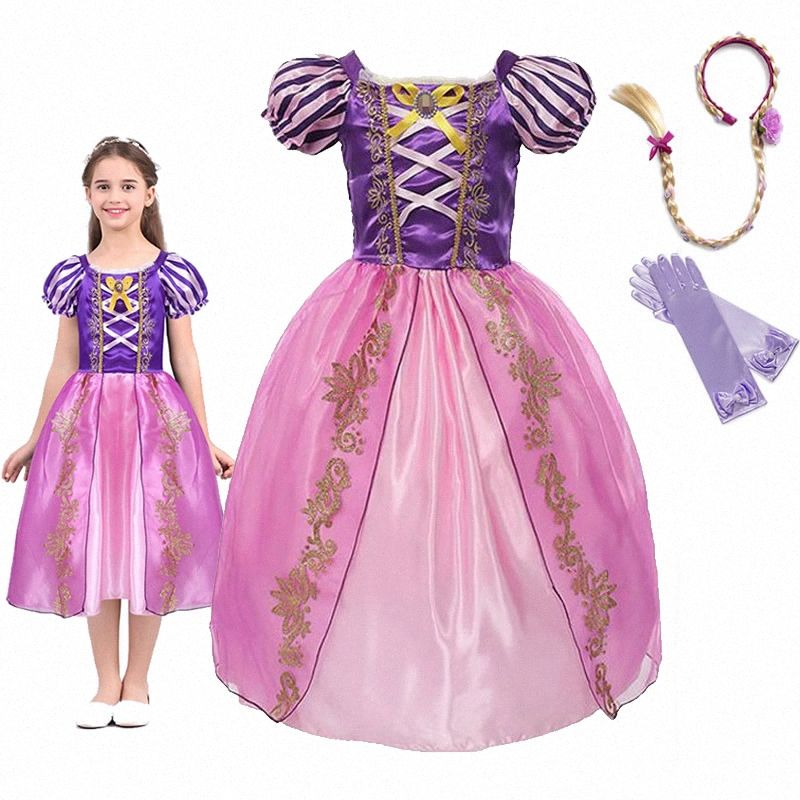 Compra Trajes De Niñas Vestido De La Princesa Rapunzel De Cosplay Del  Partido Del Verano Del Bebé Hasta Los Vestidos De Poco Enredada Niño Frocks  Juego De Roles Para La Muchacha 1VT4 #