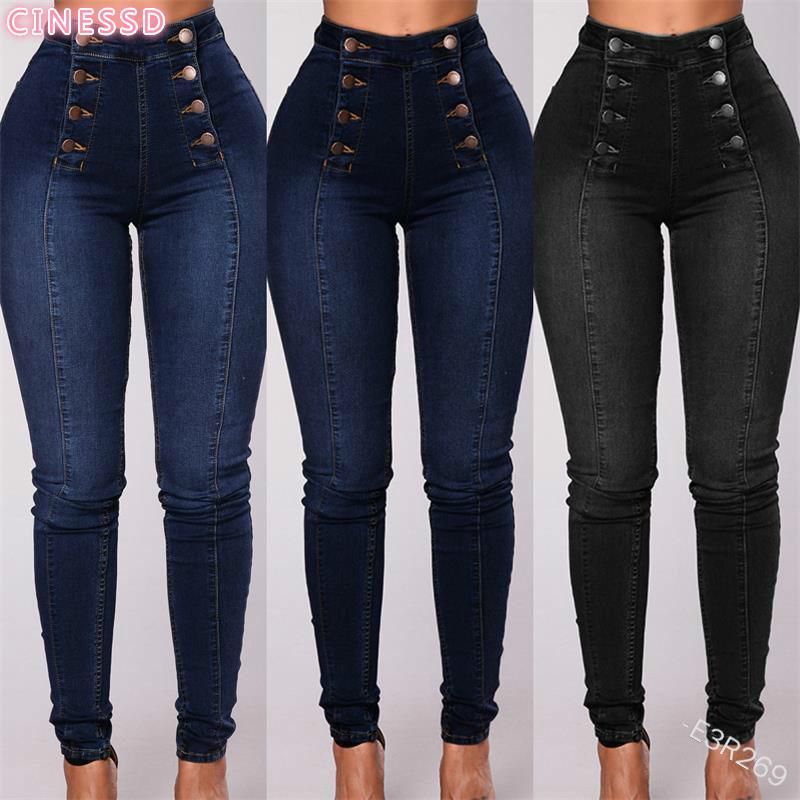 Compra Jeans Para Mujer 2021 Vintage Flaco De Doble Cintura Alta De Cintura  Alta Lápiz De Lápiz De Ajuste Delgado Pantalones De Mezclilla De Longitud  Completa Pantalones Apretados Barato | Entrega Rápida
