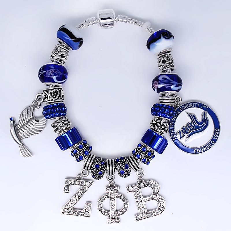 Grosshandel Heissen Populare Griechische Buchstabe Gesellschaft Zeta Phi Beta Sorority Schmuck Armband Bunte Murano Glasperlen Schlangenkette Armband Von Autothings 13 47 Auf De Dhgate Com Dhgate