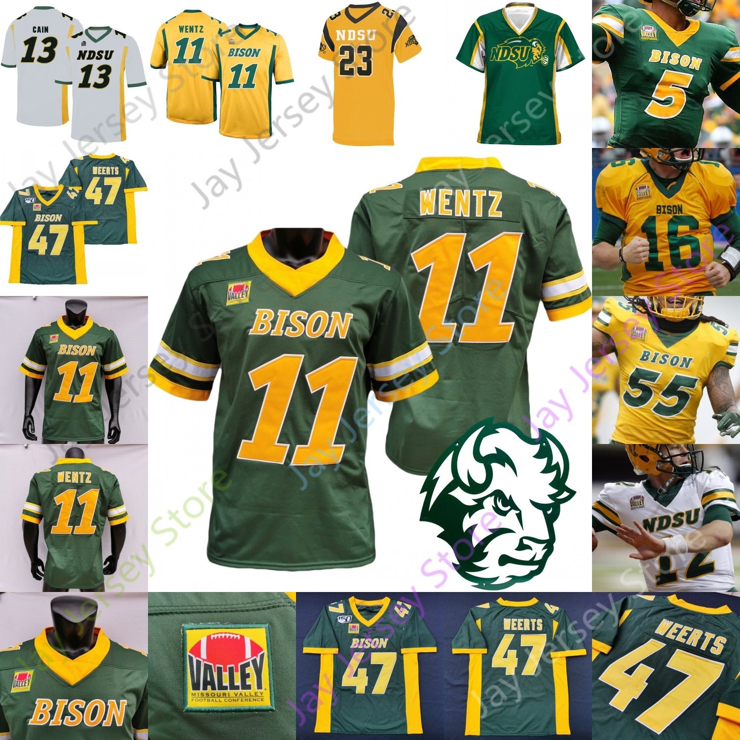 2021 NDSU North Dakota State Bison Football Jersey NCAA College Carson 