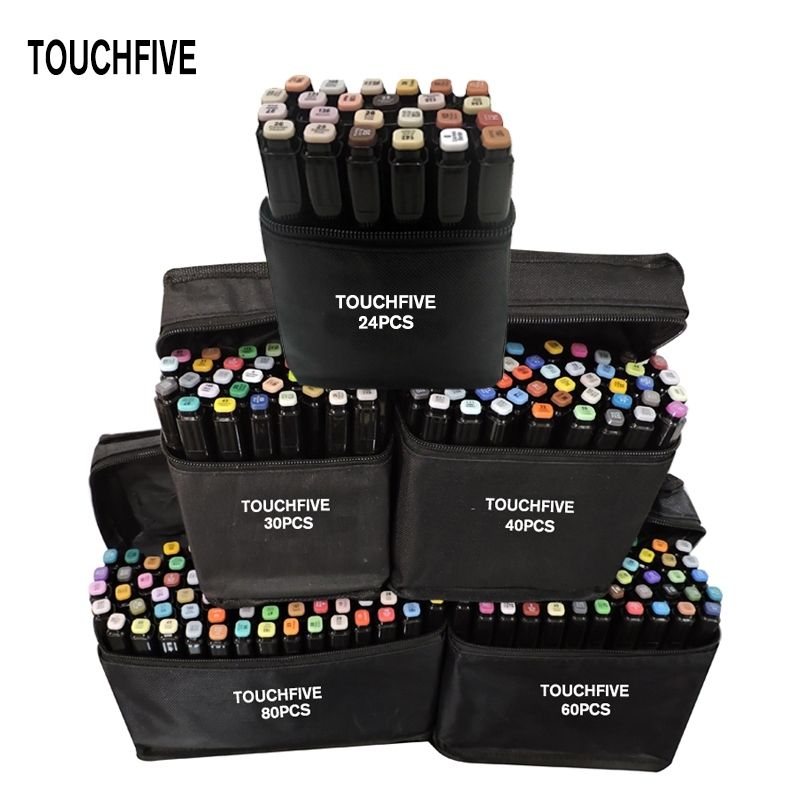 Touchfive Markers 12 36 48 80 168 Colors Dual Tips Alcohol Graphic Sketching  Markers Pen For Bookmark Manga Drawing Art Supplies - Art Markers -  AliExpress