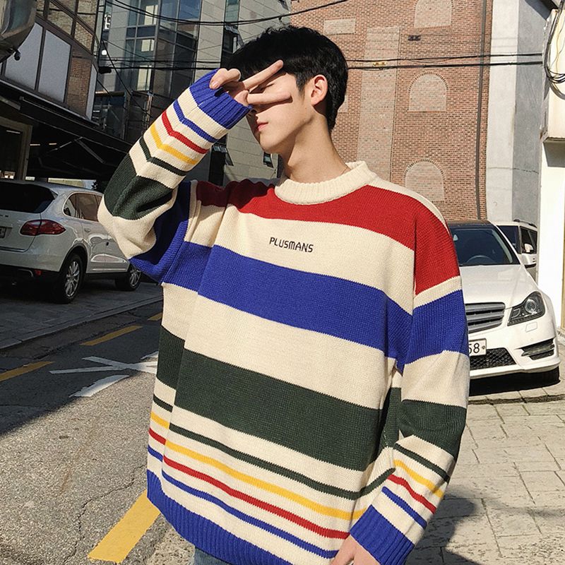 Compre Moda Casual Suéter De Hombre Primavera Y Otoño Nuevo M 2xl Raya  Suelto Jersey Negro Personalidad Blanco Personalidad Popular Kg 737 A 14,08  € Del Joneclothes | Es.Dhgate.Com
