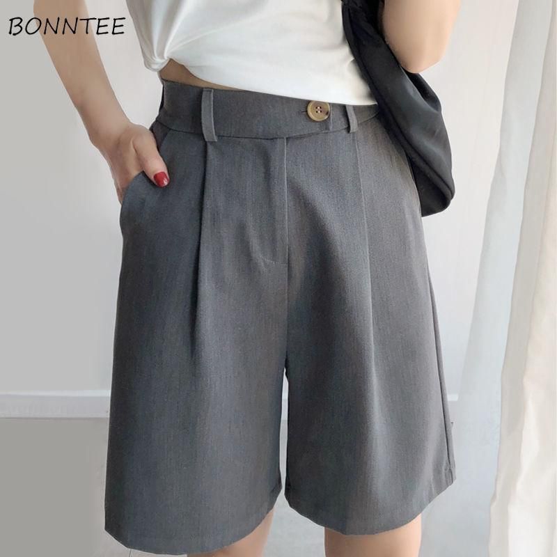 Shorts Women Solid Office Lady Casual 