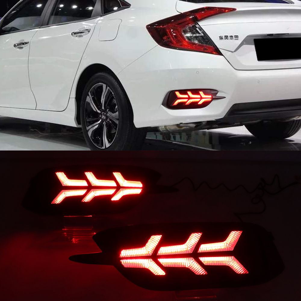 2020 For Honda Civic 2016 2017 2018 LED Reflector Tail Light Brake