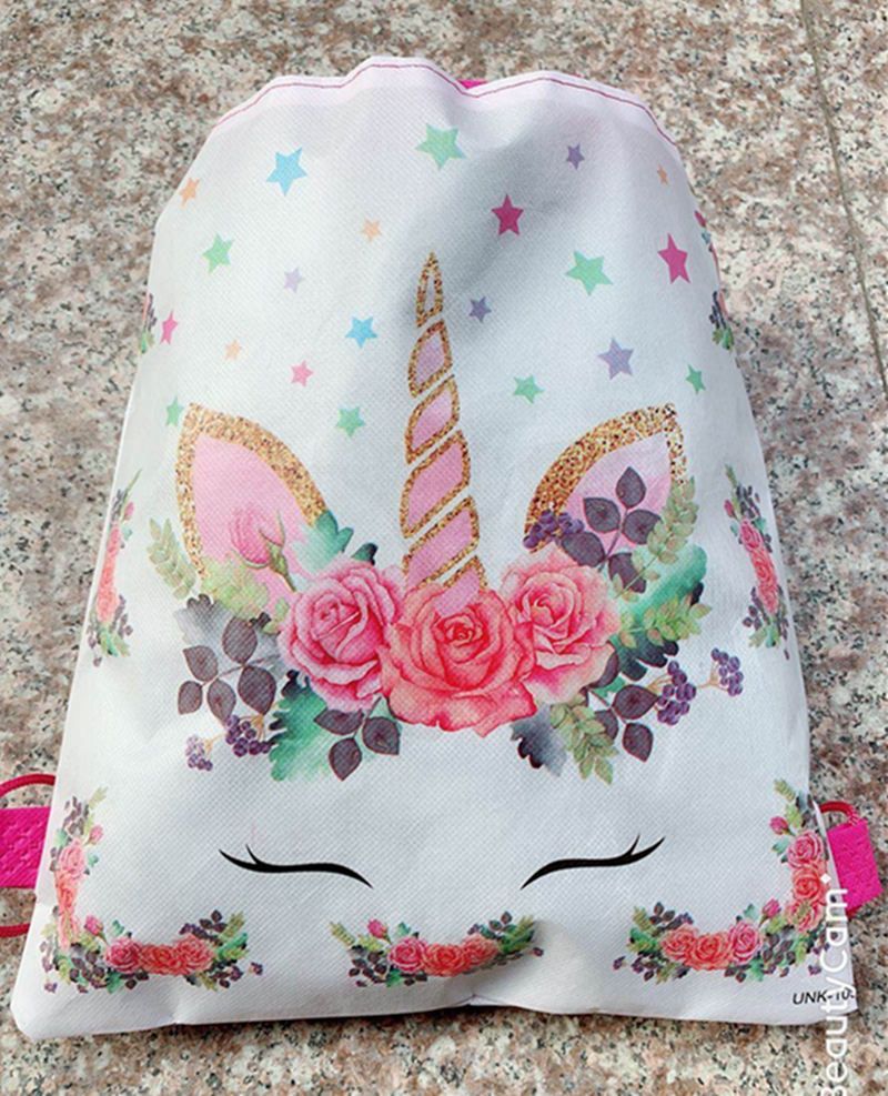 unicorn drawstring bolsa