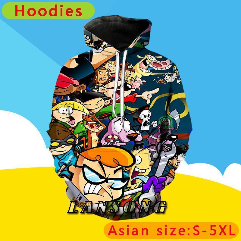 looney tunes sweatshirt hoodies 3d print men harajuku cartoon network  pullover streetwear pants clothes sudaderas para hombre 1019