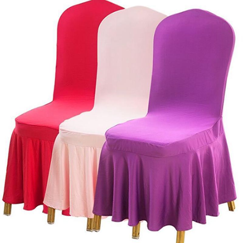 Chair Skirt Cover Wedding Banquet Chair Protector Slipcover Pleated