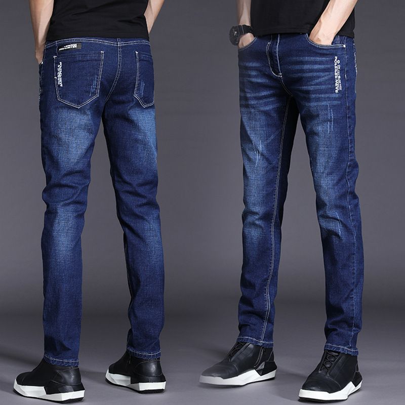 Compre 1 Unids Moda Heterosexual Jeans Pantalones Pantalones Chicos Casual  Elástico De La Versión Coreana Rayado Denim Delgado Pantalones Masculinos  De Longitud Completa A 37,92 € Del Songdhgate | Es.Dhgate.Com