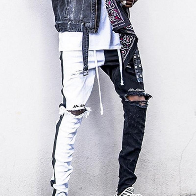 2020 Men Stylish Ripped Jeans Pants 