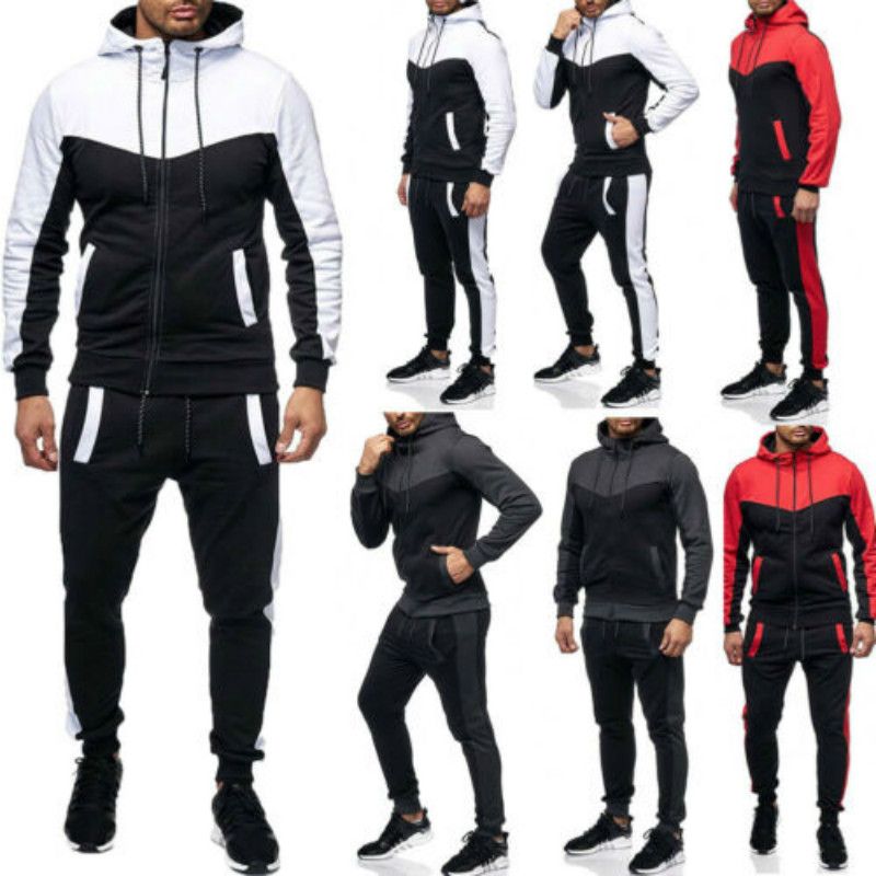 2020 Hoodie Pants Sets Tracksuit Jogging Sweatsuit Activewear Mens ...