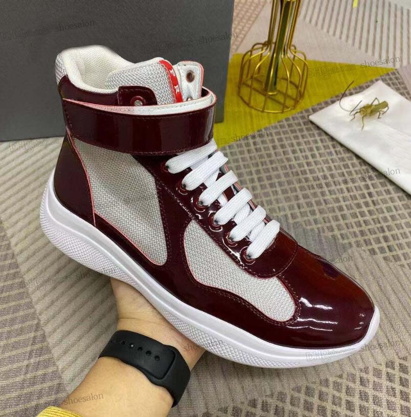 Americas Cup Sneakers Casual Shoes Luxury Designer Men Classics Patent  Leather Nylon Upper Rubber Yellow High Top Low Outdoor Walking Tongue  Sports Sneaker From Gmv666, $69.9
