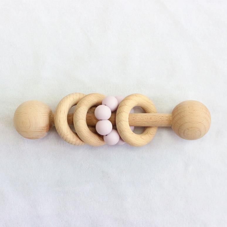 # 2 Beech Wooden Music Rattle