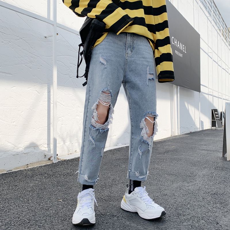 Compra Jeans De Verano Hombre Delgado De Moda Lavado Color Sólido Agujero  Casual Jean Pantalones Hombres Streetwear Wild Hip Hop Denim Pantalones  Hombres Barato | Entrega Rápida Y Calidad | Es.Dhgate
