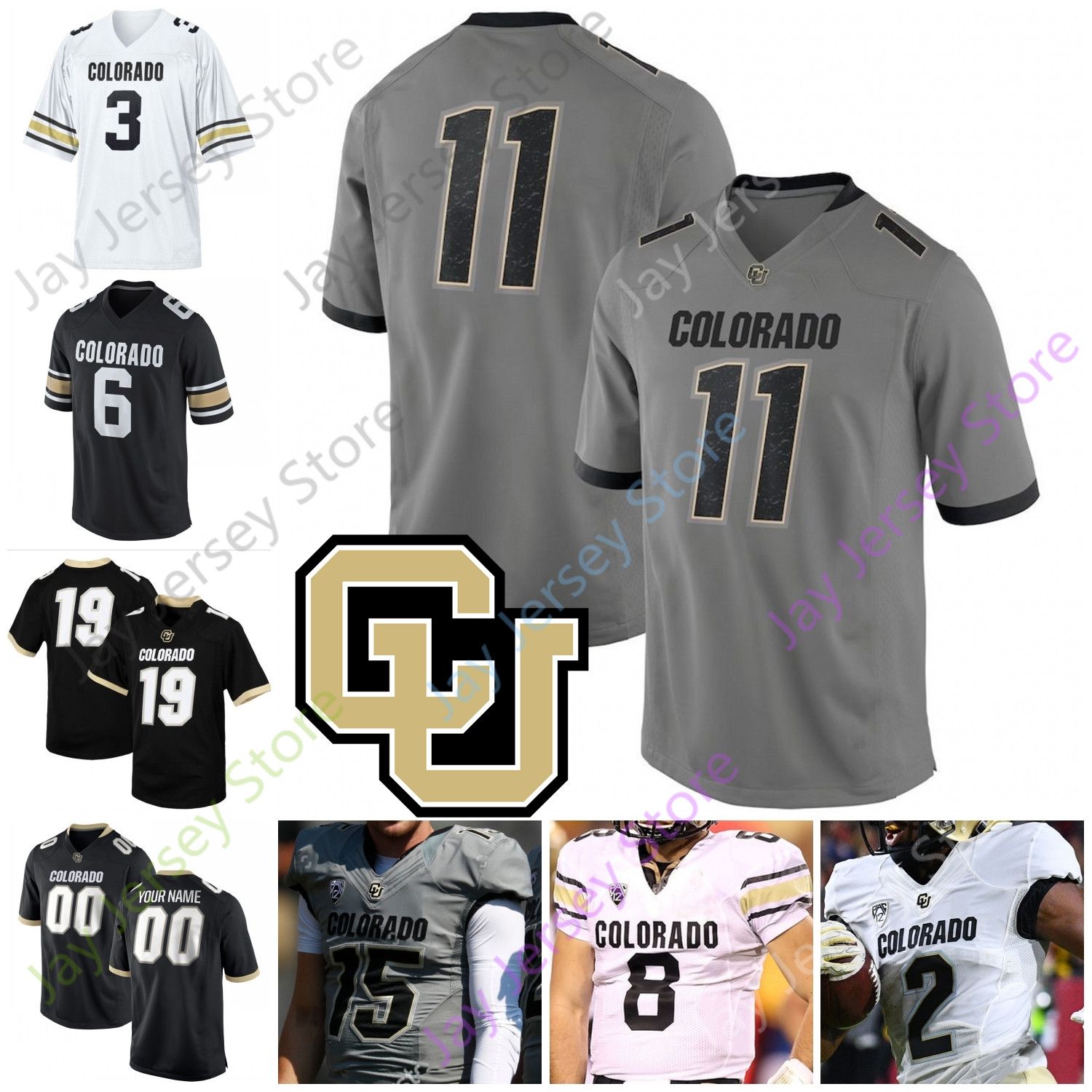 2021 Custom Colorado Buffaloes Football Jersey NCAA College Sam Noyer