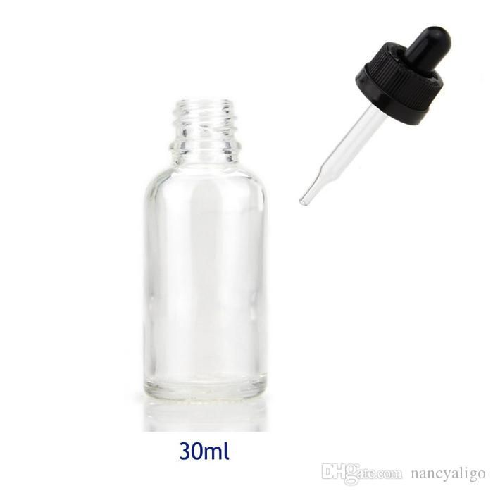 30 ml klare Flaschen + schwarze Kappe
