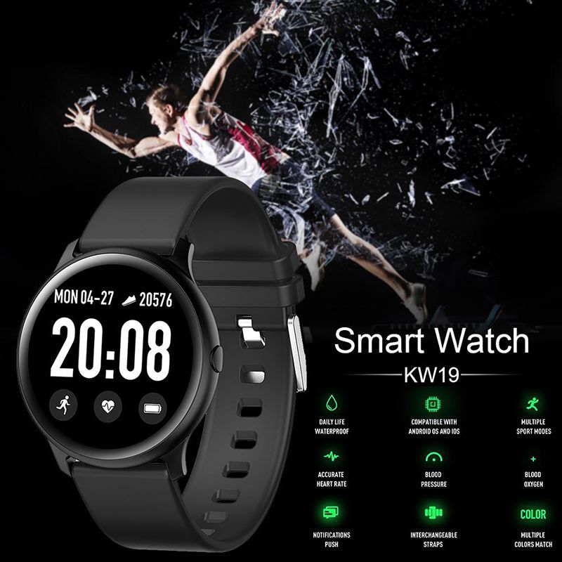 Suministro Al Por Mayor SmartWatch KW19 Pulsera Ultrafina Múltiples  Múltiples Modos De Tiempo De Mensajes En Tiempo Real Recordatorio Control  Remoto Música Cámara De Música Pulsera De Rastreador De Salud De Meidoll,