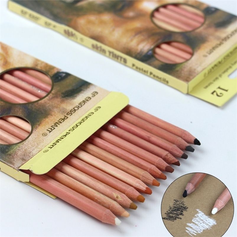 12 Professional Soft Pastel Pencils Wood Skin Tints Pastel Colored Pencils For Drawing School Colored Stationery 12 Professional Soft Pastel Pencils Wood Skin Tints Pastel Colored Pencils For Drawing School Colored Stationery