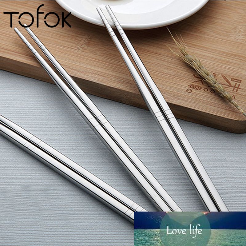 Estilo chino antideslizante herramienta de la cocina Vajilla palillos de acero inoxidable Estilo chino antideslizante herramienta de la cocina Vajilla palillos de acero inoxidable
